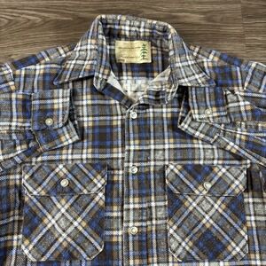 Vintage Fieldmaster Sears Perma Prest Flannel Button Up Shirt Size Small